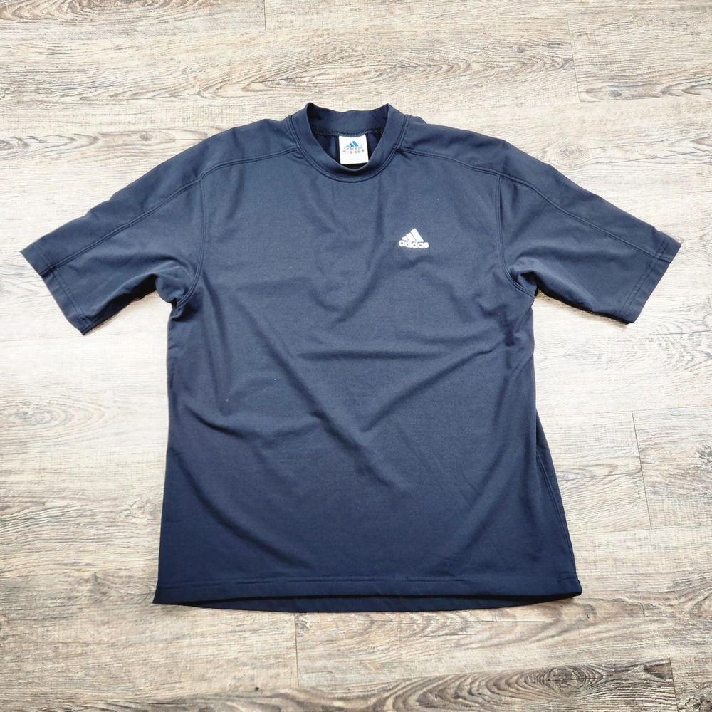 VTG Y2K Adidas Shirt 90s Equipment Heavyweight Training Mock Neck Black Mens XL